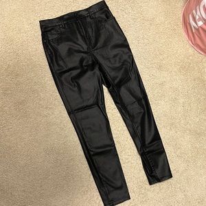 Express High-Waisted Black Coated Skinny Jean